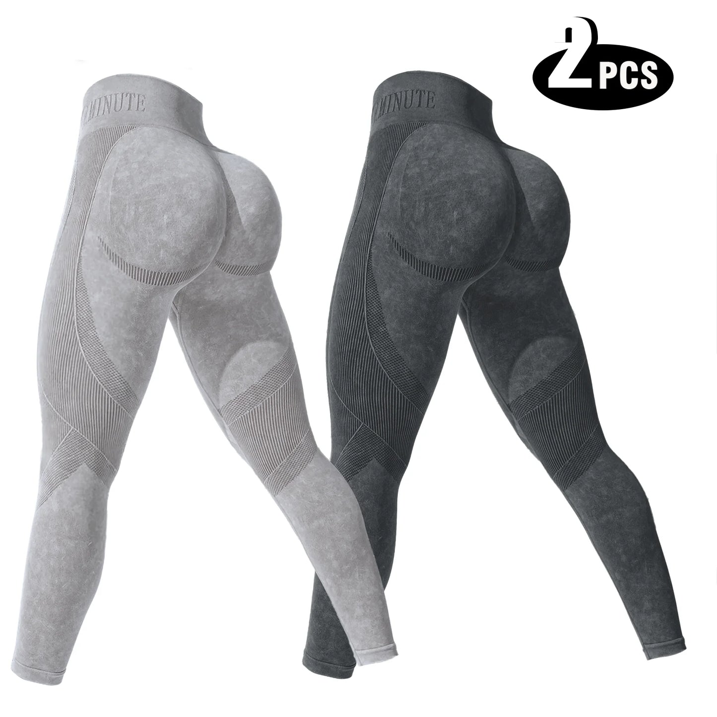 2 Pack High Waisted Sexy Butt Lifting Yoga Leggings