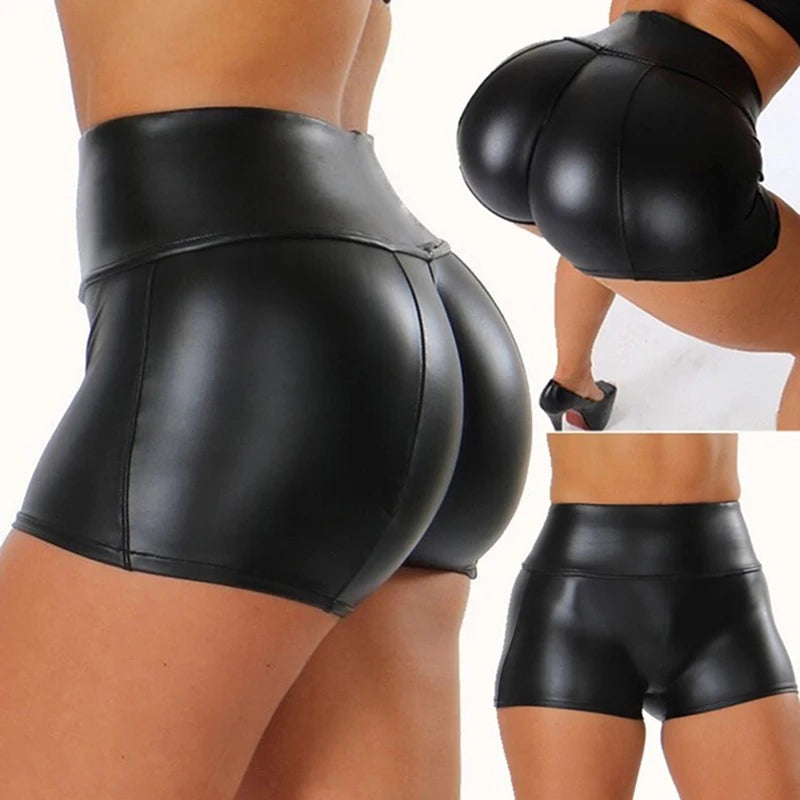 Women's Shorts Shiny Elastic High Waist