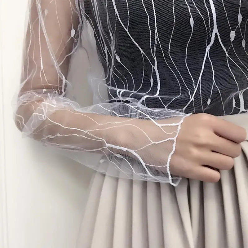 Lace Sheer  T-Shirt Fashion Mesh