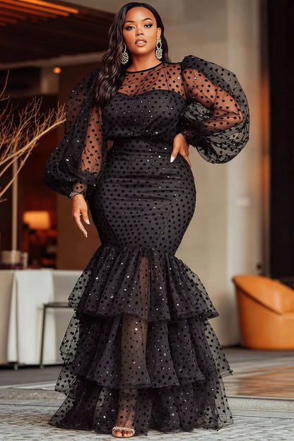 Sexy Bubble Flocking Polka Dot Dress