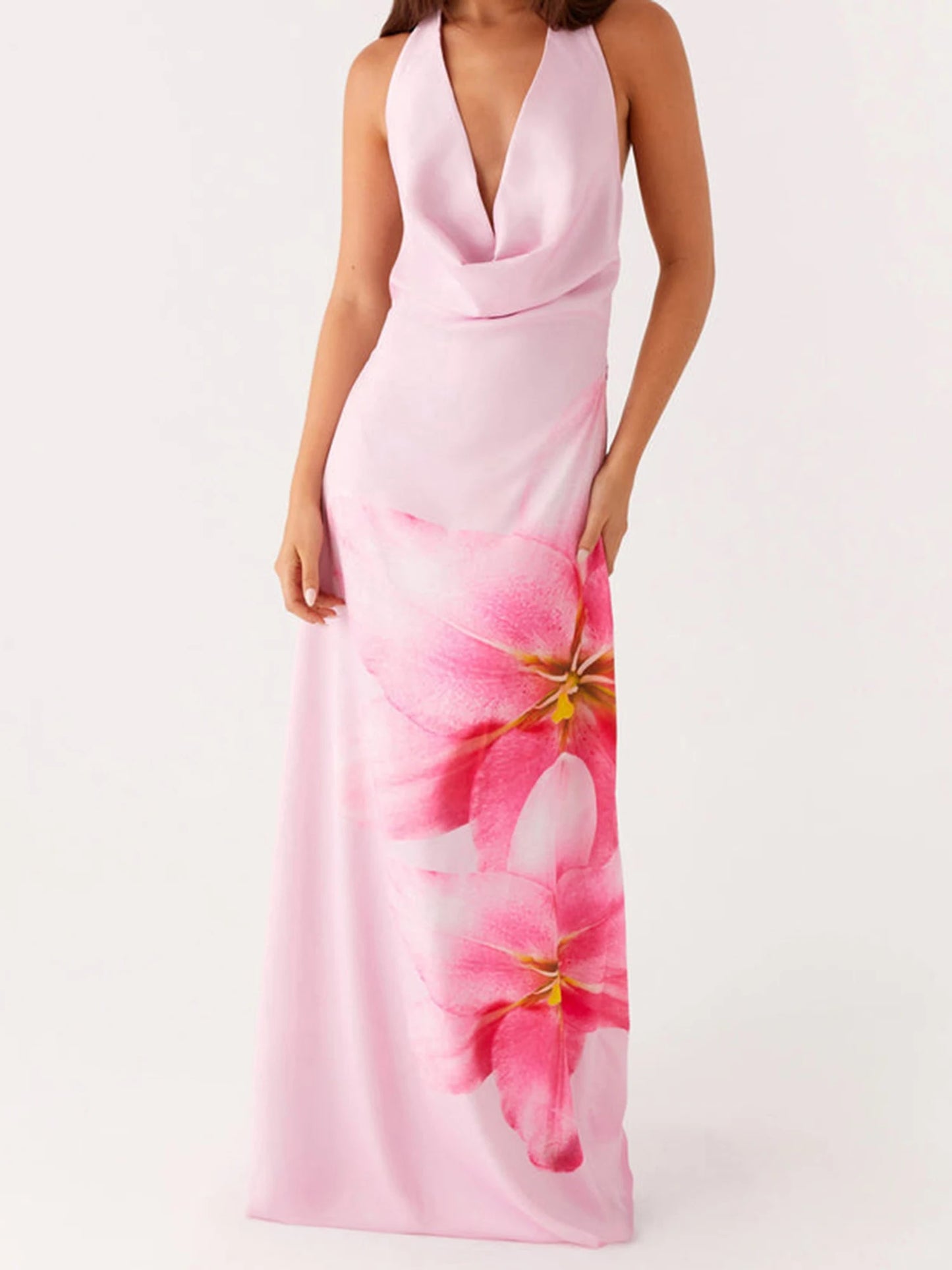 Elegant Floral Sleeveless Maxi Dress