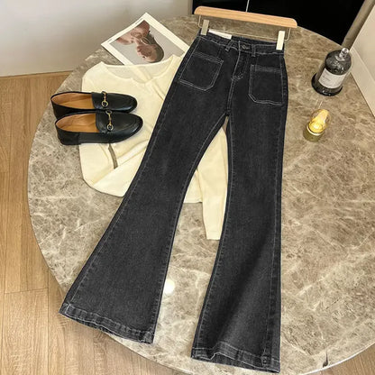 High Waist Trousers Loose Washed Denim Jeans