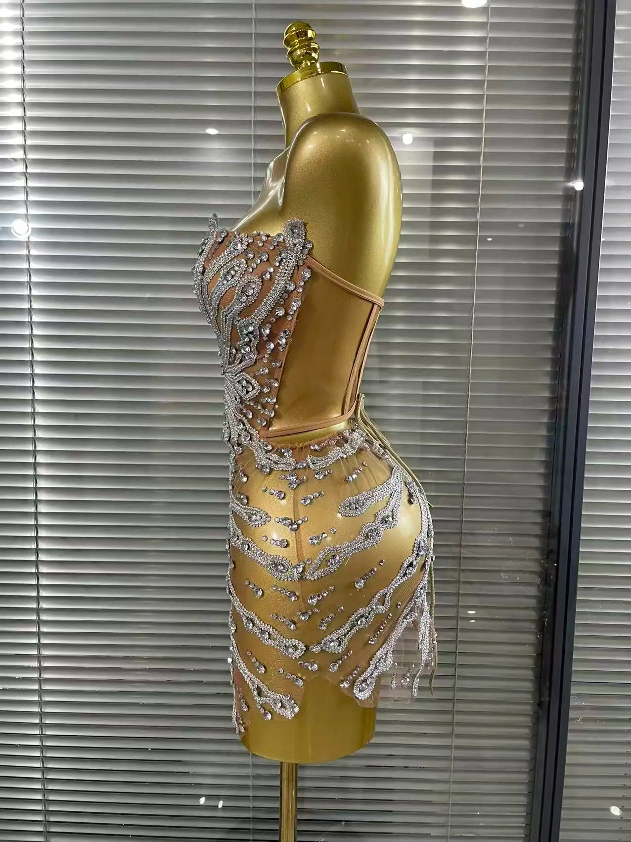 Shining Sequins Sexy Strapless  Mini Dress