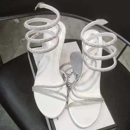 Crystal Diamond Ankle Strap Women Sandals