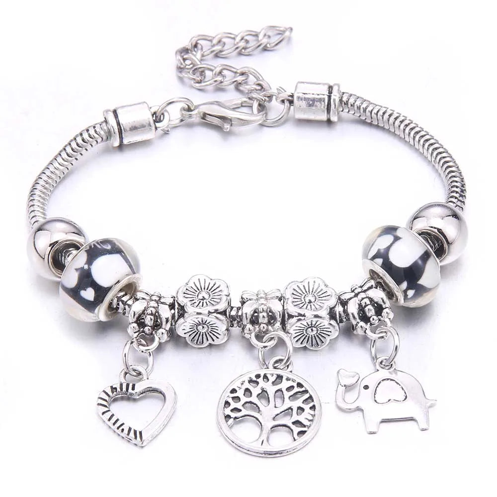 White Butterfly Charm Bracelet & Bangles