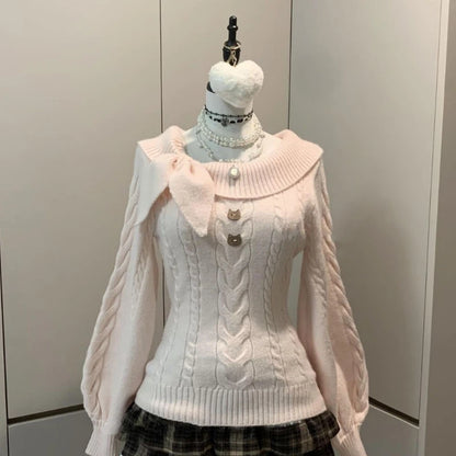 Preppy Style Sweet Knitted Sweater