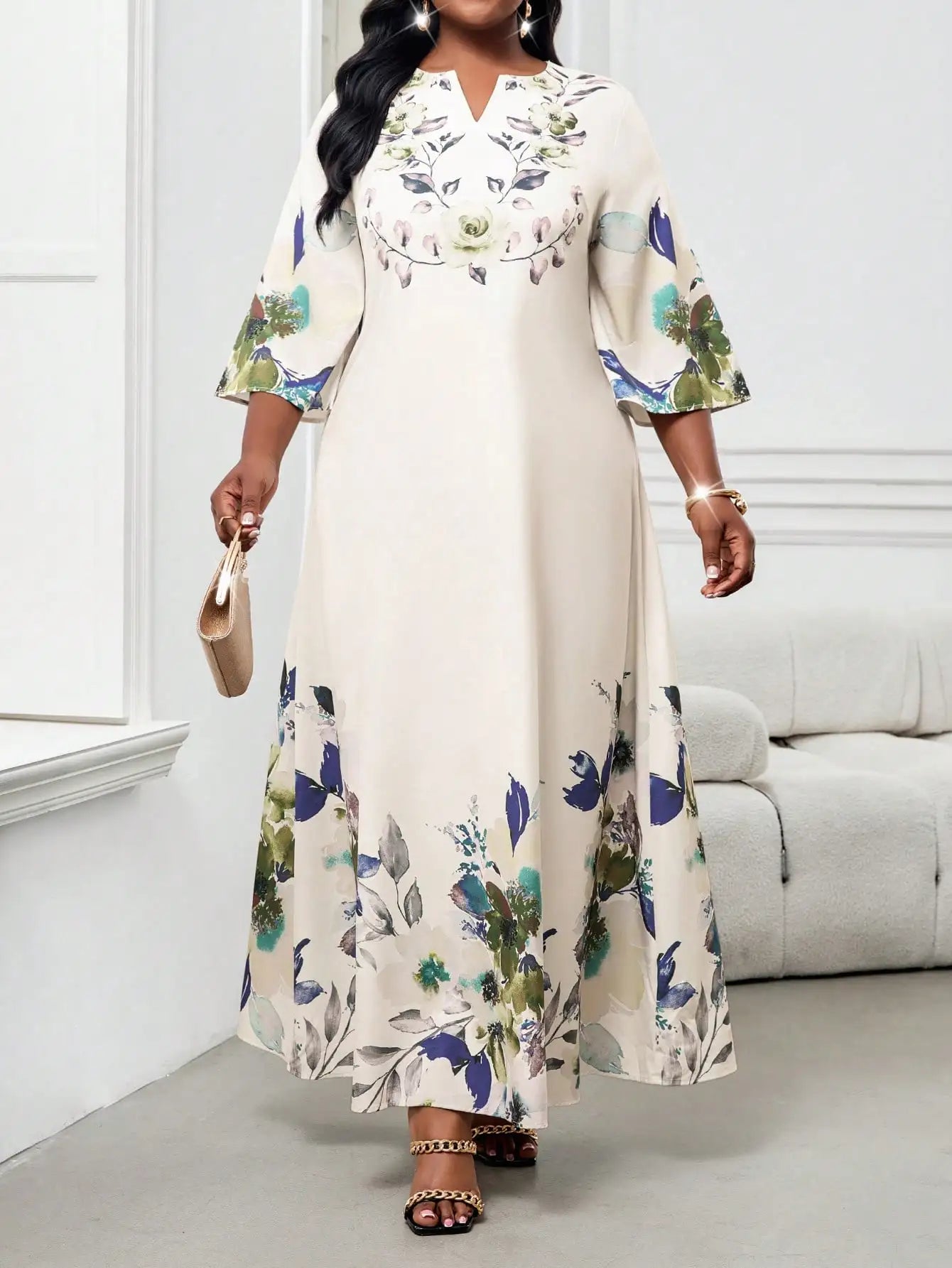 Elegant Floral Maxi Dress