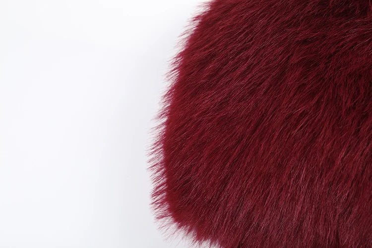 Furry Slash Neck Jumpsuits Luxury Hipster Patchwork