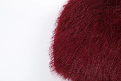 Furry Slash Neck Jumpsuits Luxury Hipster Patchwork