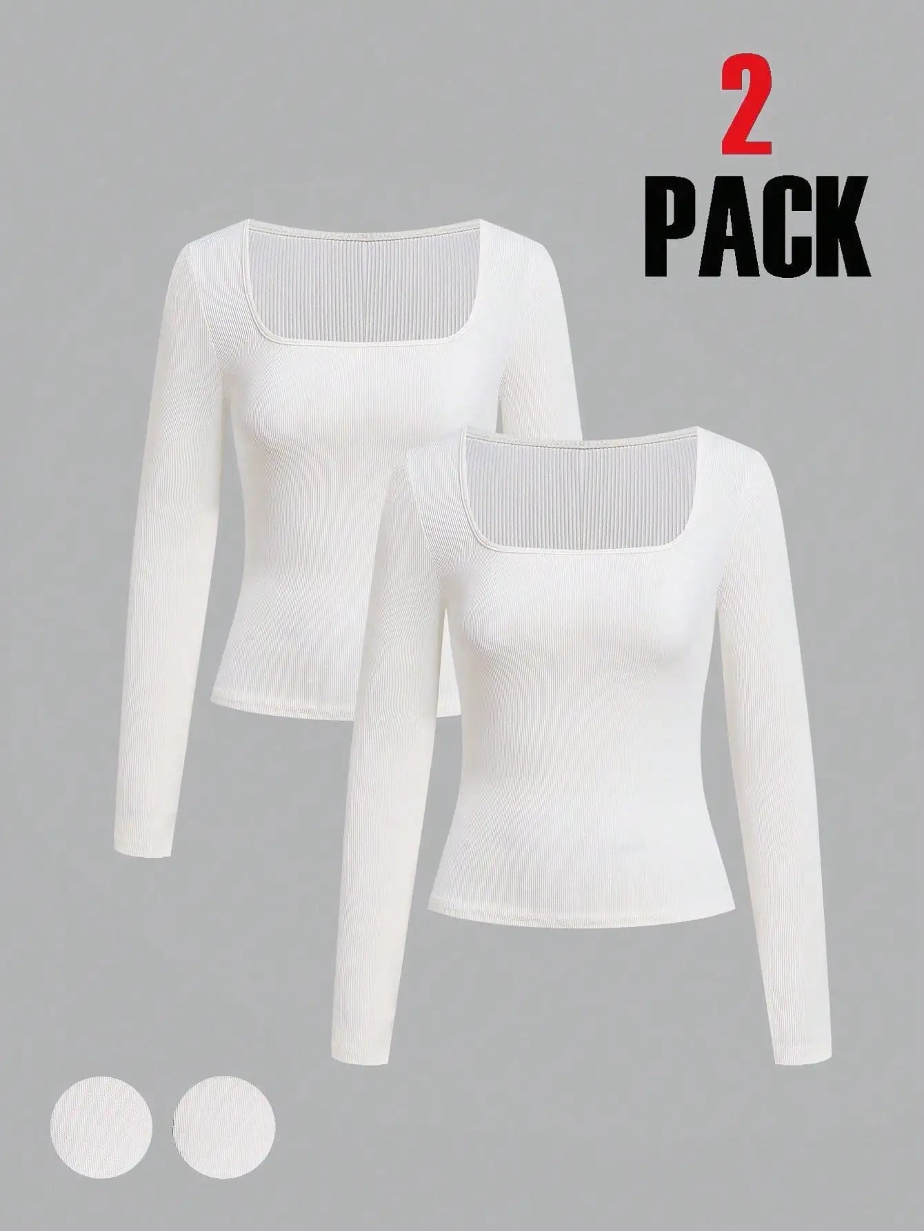 2-Pack Women's Square Neck T-Shirts -