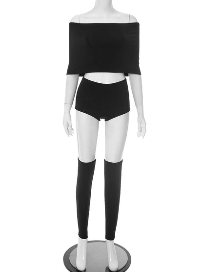 2 Piece Set Women Simple Trend Slash