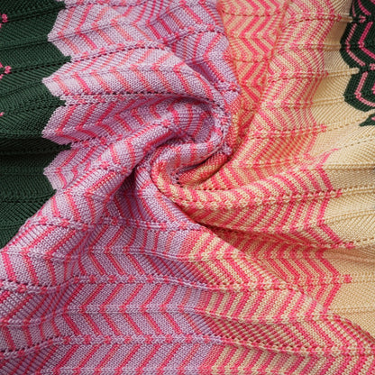Zigzag Knit Straps Long Maxi Dress