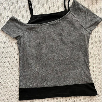 Fake Two Pieces Short Sleeved T-shirt