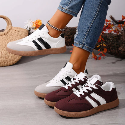 Women's Fashion Wine Red Flat Sneakers