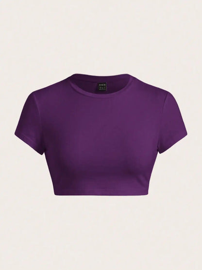 Black Crop Short Sleeve T-Shirt