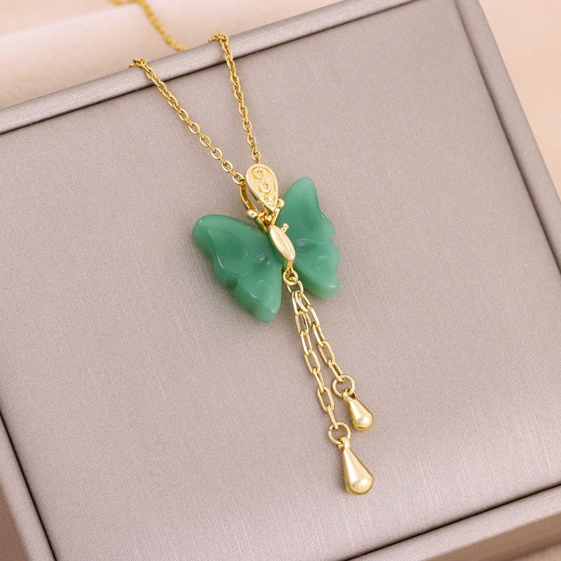 Green Zircon Crystal Pendant