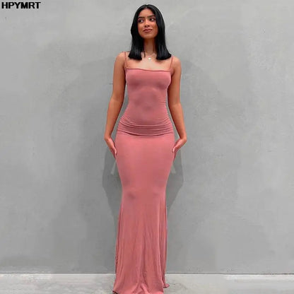 Satin Slip Sleeveless Backless Slim Maxi Dress