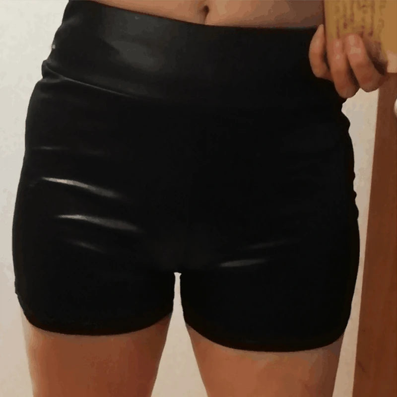 Women's Shorts Shiny Elastic High Waist