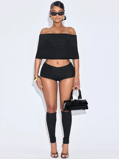2 Piece Set Women Simple Trend Slash