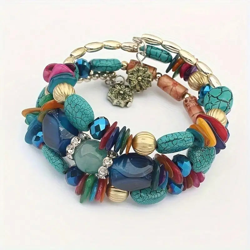 Retro Bohemian Natural Turquoise Bracelet