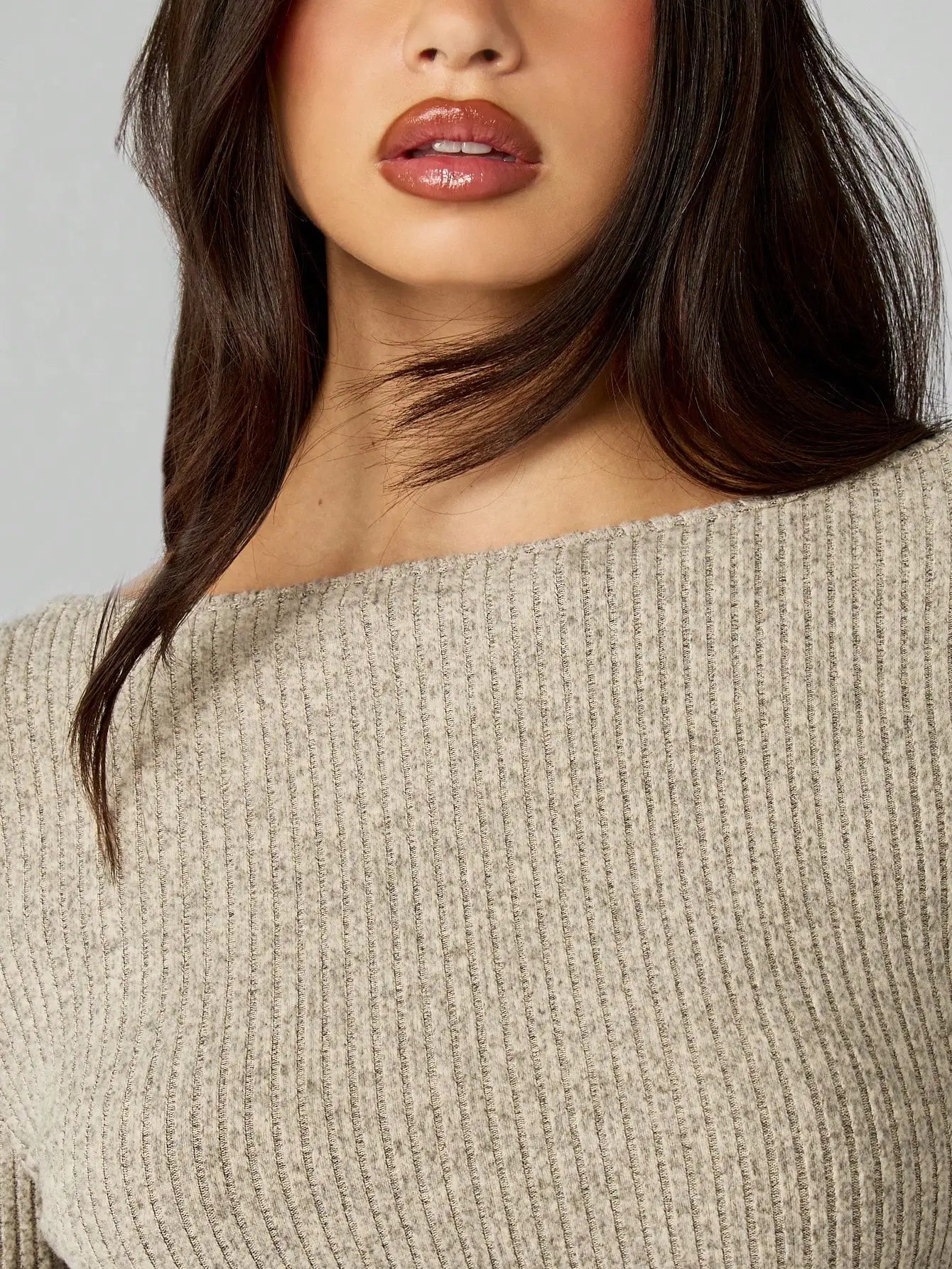 Ribbed Knit Long Sleeve Bodycon Mini Dress