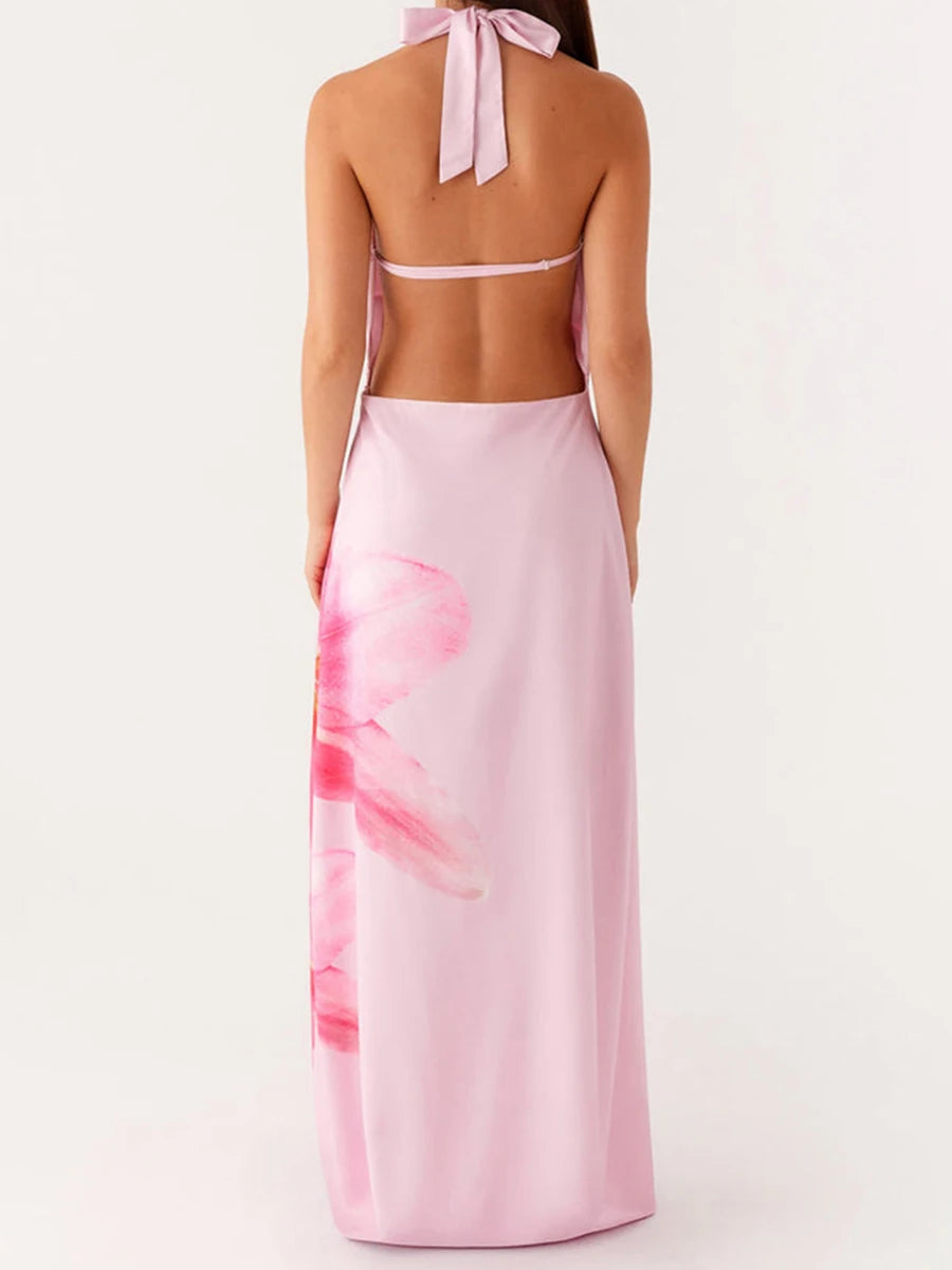 Elegant Floral Sleeveless Maxi Dress