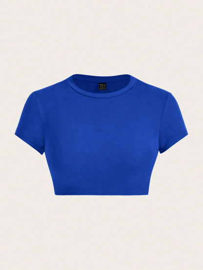 Black Crop Short Sleeve T-Shirt