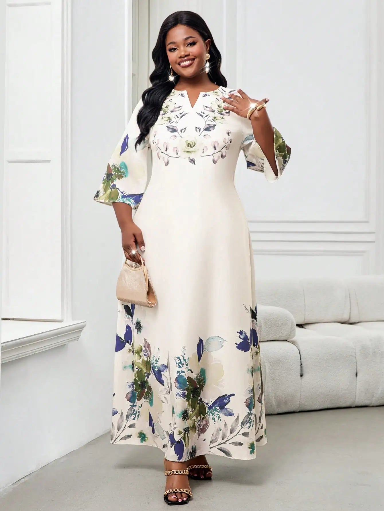 Elegant Floral Maxi Dress
