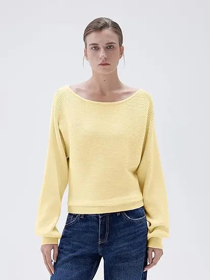Cashmere Oversized Off Shoulder Pullover Sweaters