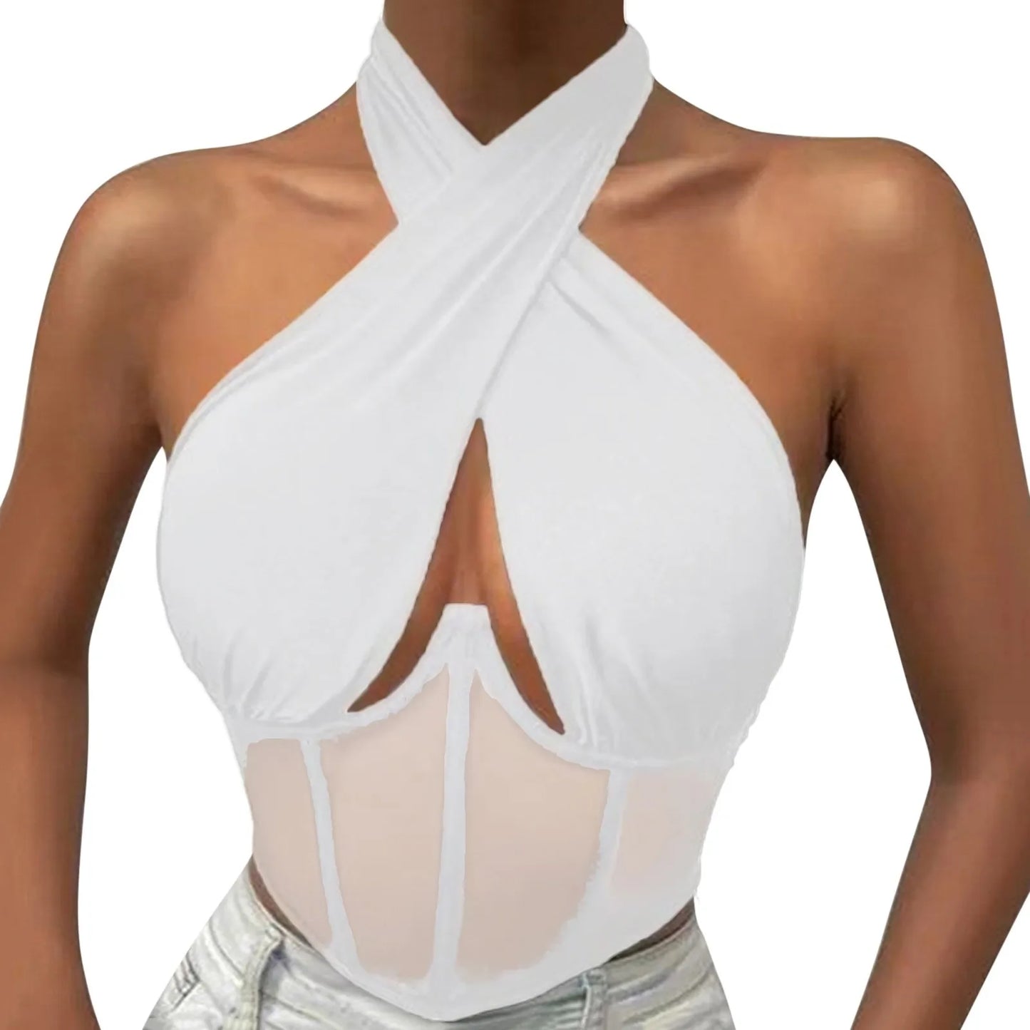 Women Sleeveless Fishbone Corset Vest