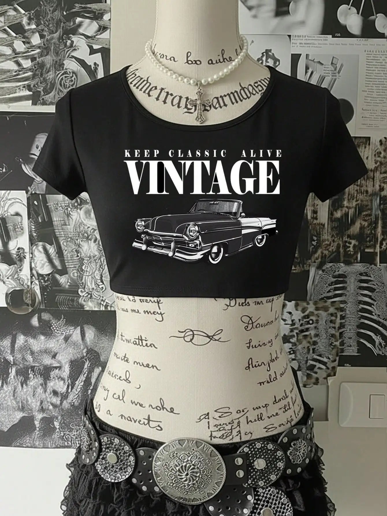 Black Crop Short Sleeve T-Shirt