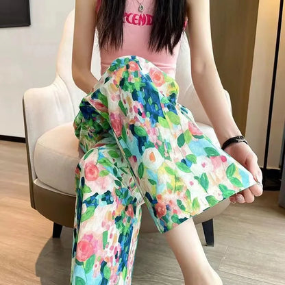 Beach Pants Loose Wide-Leg High Waist