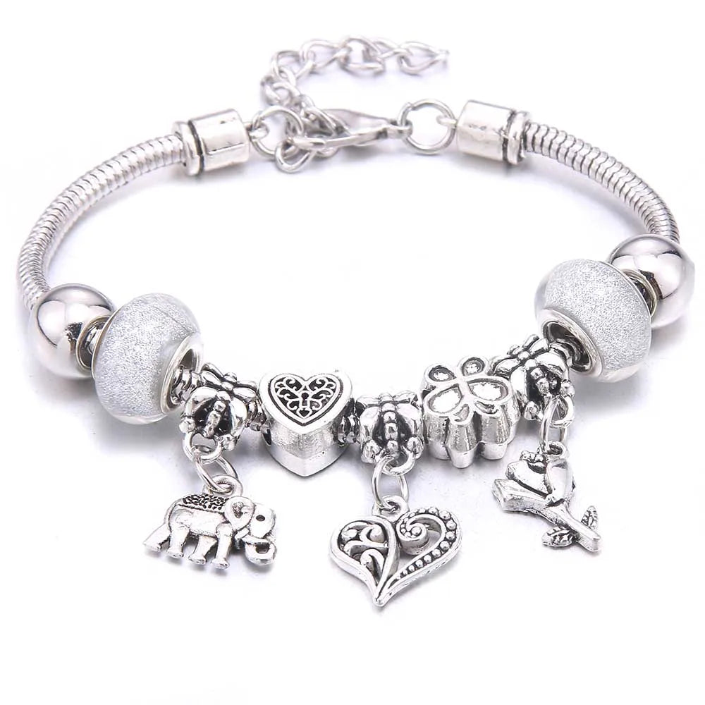 White Butterfly Charm Bracelet & Bangles