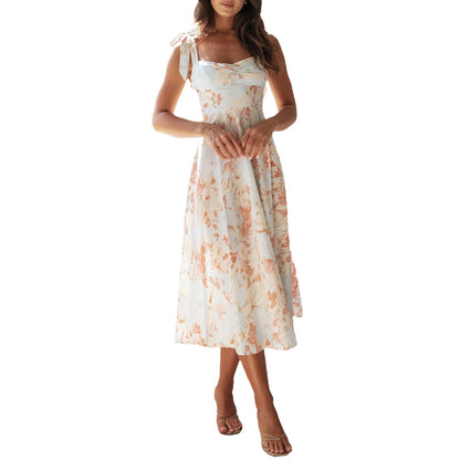 Sling Dress Sleeveless Low-cut