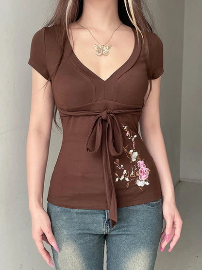 Off-Shoulder Ruffle Sleeve Floral Print Blouse