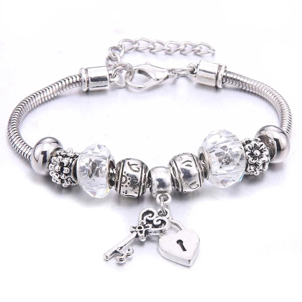 White Butterfly Charm Bracelet & Bangles