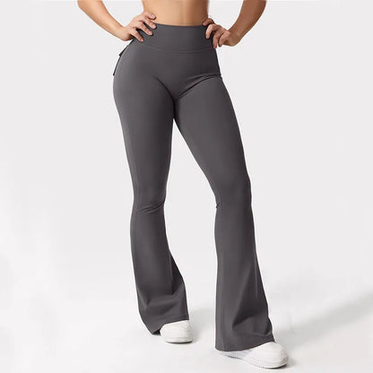 Yoga Flare Trousers, High-Waisted