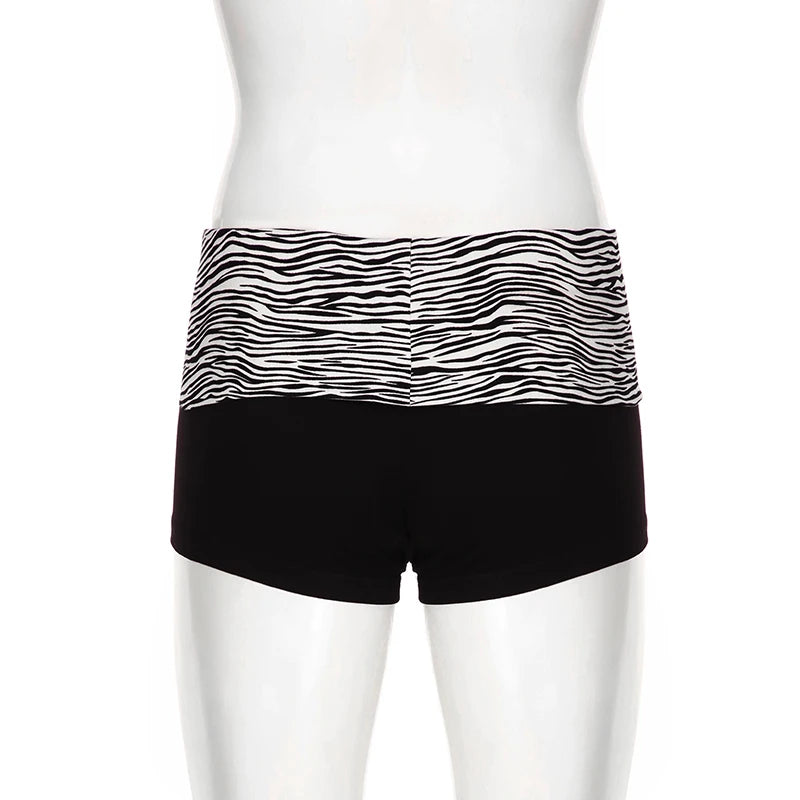 SUCHCUTE  Casual Zebra Print Elastic Shorts