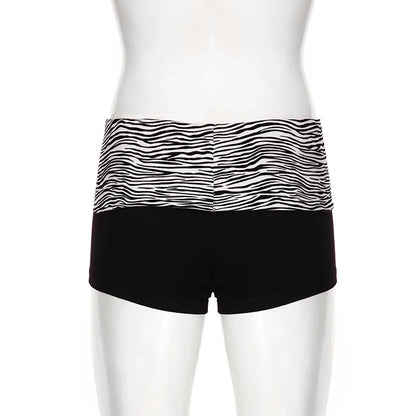 SUCHCUTE  Casual Zebra Print Elastic Shorts