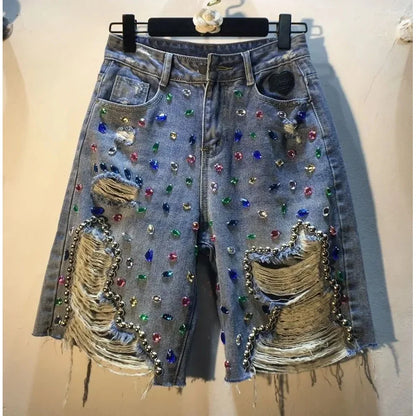 Short Pants High Waist Jeans Hole Shorts