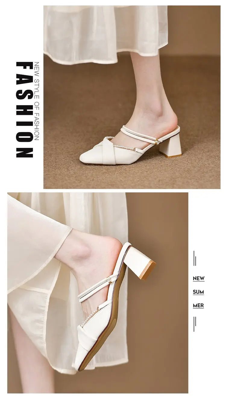 Stunning open-toe slip-on women's exquisite shoes