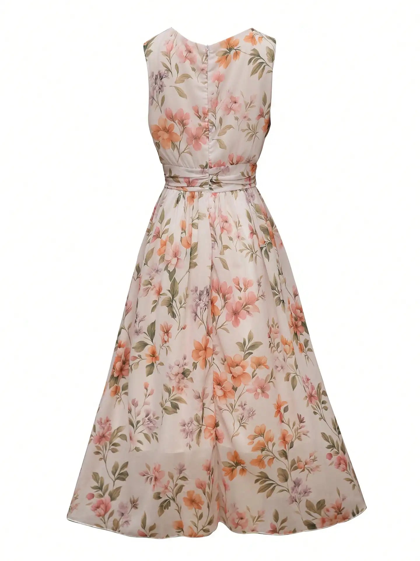 Women's Floral Print V-Neck Wrap Dress