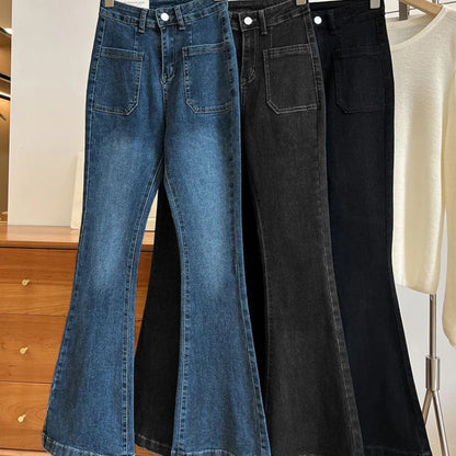High Waist Trousers Loose Washed Denim Jeans
