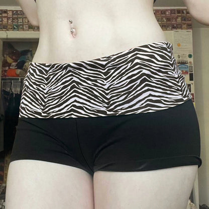 SUCHCUTE  Casual Zebra Print Elastic Shorts