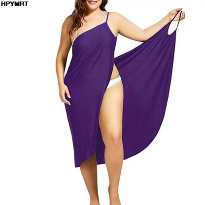 Ladies Halter Dress Solid Color Cross Sleeveless