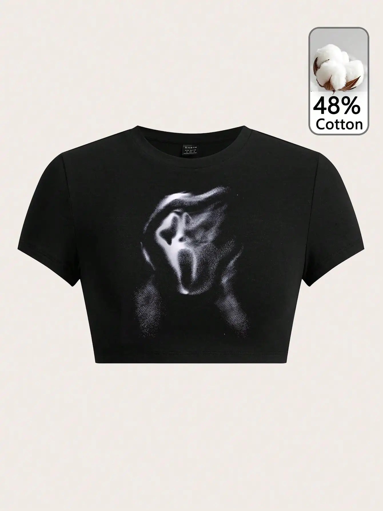 Black Crop Short Sleeve T-Shirt