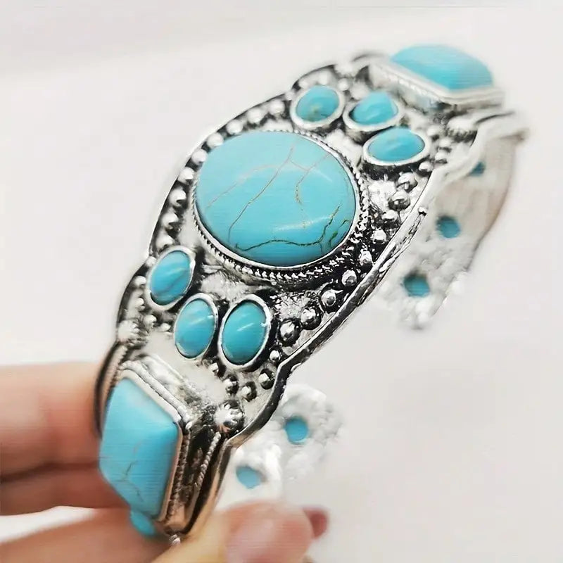 Retro Bohemian Natural Turquoise Bracelet