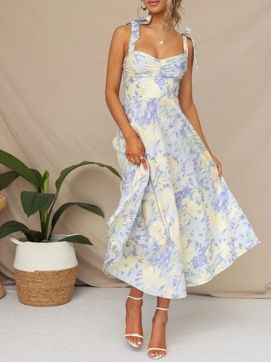 Sling Dress Sleeveless Low-cut