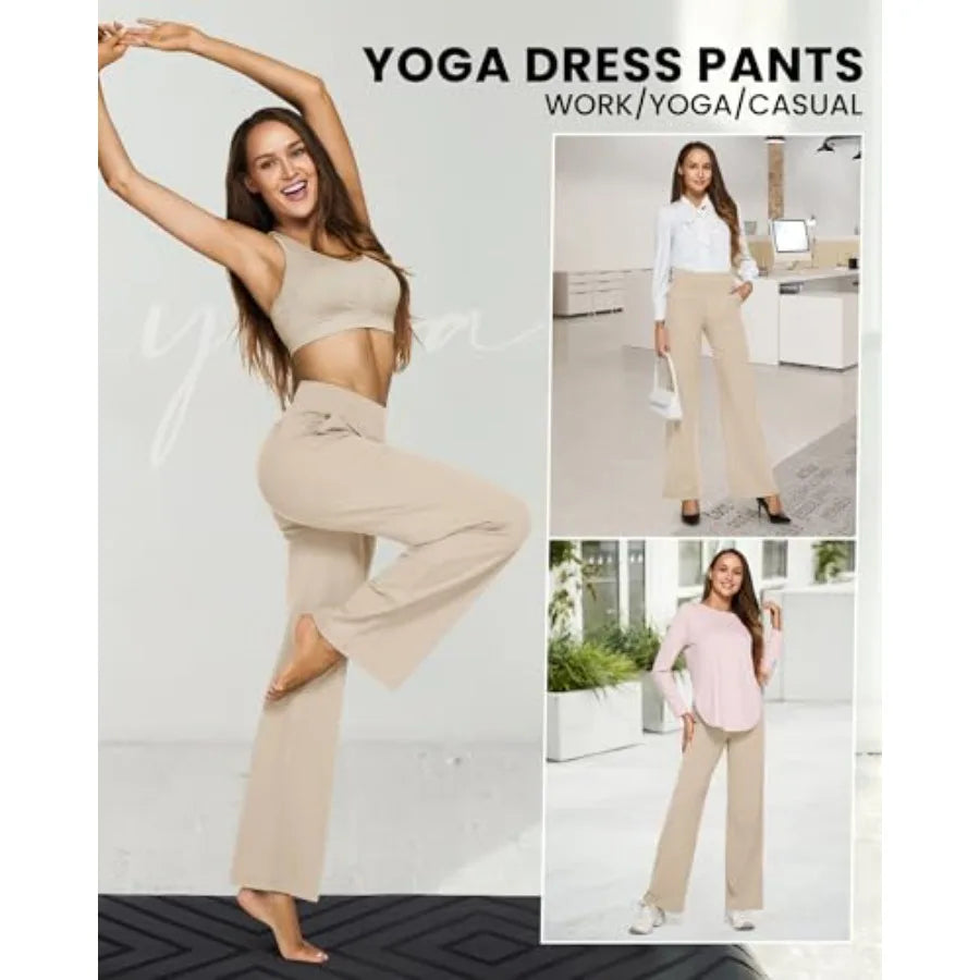 Yoga Pants, Wide-Leg with Pockets, High Waist