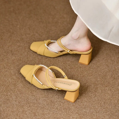 Stunning open-toe slip-on women's exquisite shoes